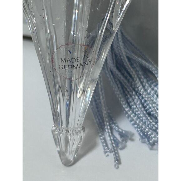 VTG Lenox Pave Jewels Parasol Lead Crystal Christmas Ornament Silver Blue Bling - Picture 3 of 6